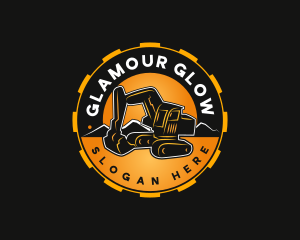 Construction - Excavator Backhoe Construction logo design