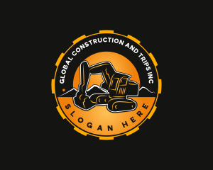 Excavator Backhoe Construction logo design