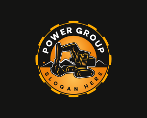 Quarry - Excavator Backhoe Construction logo design