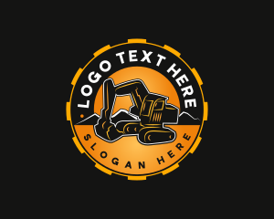 Excavation - Excavator Backhoe Construction logo design