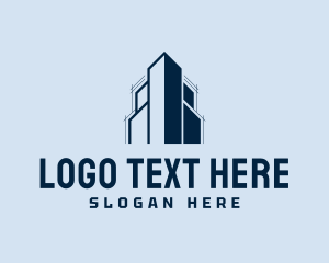 Property - High Rise Building Construction logo design