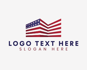 Country - American Nationalistic Flag logo design