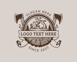 Rustic - Lumberjack Planer Carpentry logo design