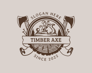 Lumberjack Planer Carpentry logo design