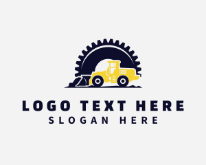 Construction Worker - Wheel Loader Construction Machine logo design