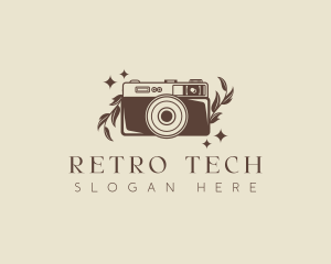 Retro Floral Camera logo design