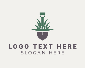 Plant - Grass Planting Shovel logo design
