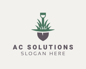 Grass Planting Shovel  logo design