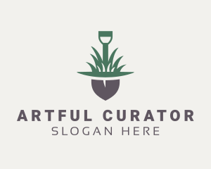 Grass Planting Shovel  logo design