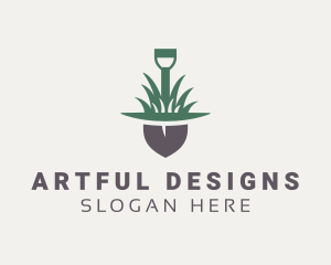 Grass Planting Shovel  logo design