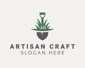 Grass Planting Shovel  logo design