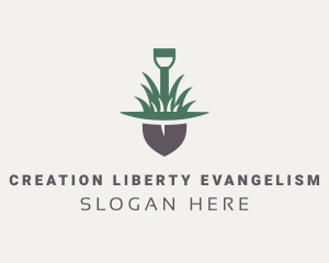 Grass Planting Shovel  logo design