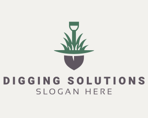 Shovel - Grass Planting Shovel logo design