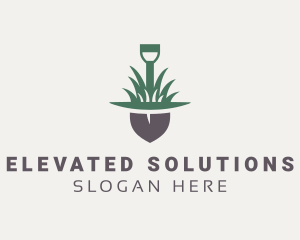 Grass Planting Shovel  logo design