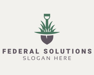 Grass Planting Shovel  logo design