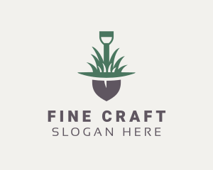 Grass Planting Shovel  logo design