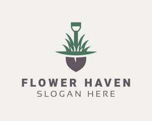 Grass Planting Shovel  logo design