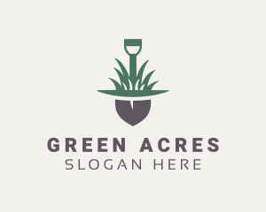 Grass - Grass Planting Shovel logo design