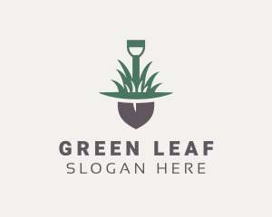 Plant - Grass Planting Shovel logo design