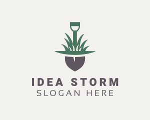 Grass Planting Shovel  logo design