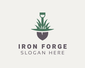 Grass Planting Shovel  logo design