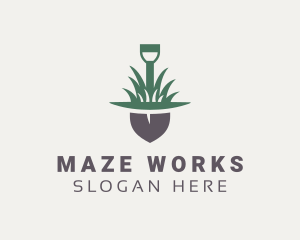 Grass Planting Shovel  logo design