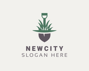 Grass Planting Shovel  logo design