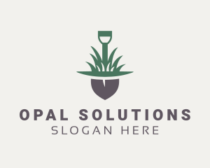 Grass Planting Shovel  logo design