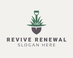 Grass Planting Shovel  logo design