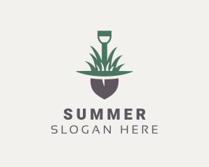 Grass Planting Shovel  logo design