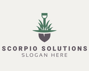 Grass Planting Shovel  logo design