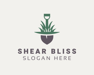 Grass Planting Shovel  logo design