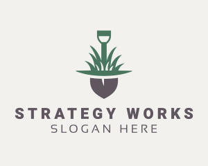 Grass Planting Shovel  logo design