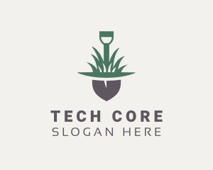 Grass Planting Shovel  logo design