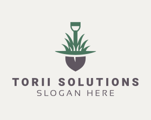 Grass Planting Shovel  logo design