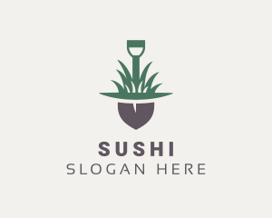 Grass Planting Shovel  logo design