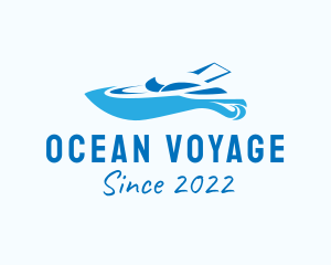 Blue Yacht Vehicle  logo design