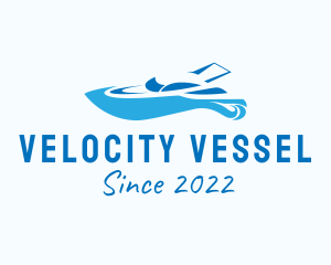 Speedboat - Blue Yacht Vehicle logo design