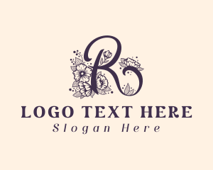 Beauty Product - Floral Boutique Letter R logo design