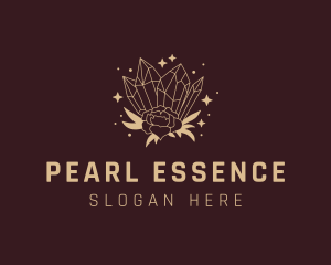 Pearl - Diamond Flower Crystal logo design