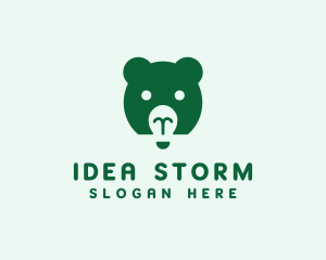 Bear Light Idea logo design