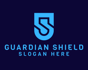 Networking - Cyber Security Shield Letter S logo design
