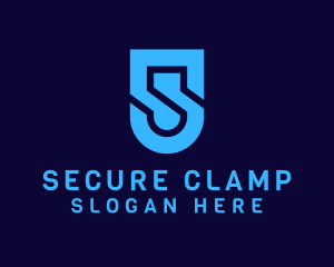 Cyber Security Shield Letter S logo design