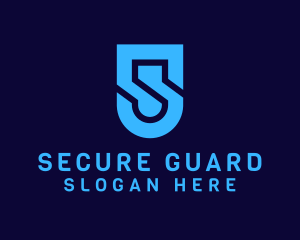 Cyber Security Shield Letter S logo design
