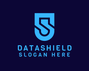 Data - Cyber Security Shield Letter S logo design