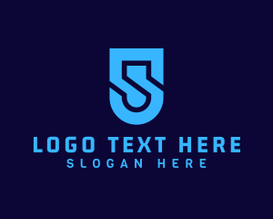 Cyber Security Shield Letter S logo design