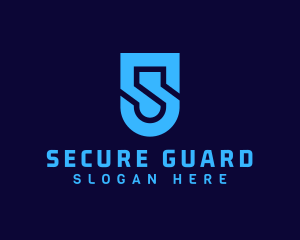 Cyber Security Shield Letter S logo design