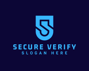 Cyber Security Shield Letter S logo design