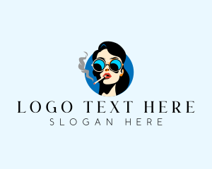 Sunglasses - Smoking Lady Cigarette logo design