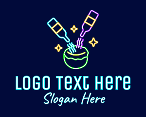 Neon - Neon Coconut Cocktail Drink logo design